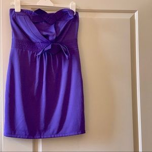 Beautiful Purple Strapless Dress with Bow Detail
